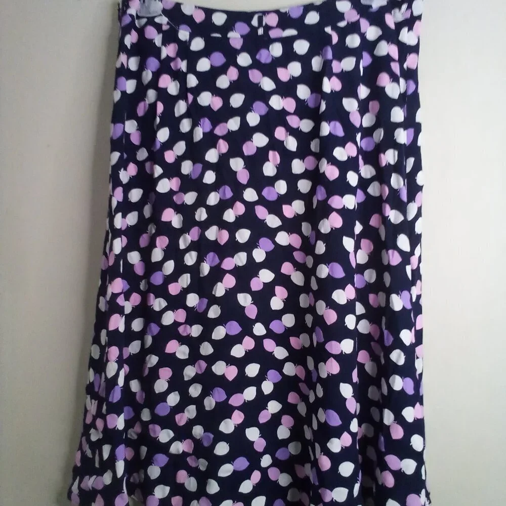 Talbots Skirt Women 16P 16 Petite Wrap Look Side Zip Pattern Blue Pink Purple